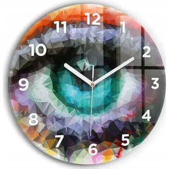 Hodiny Ozdobné nástěnné hodiny s krásnou grafikou Barevné lidské oko kulatý průměr 30 cm