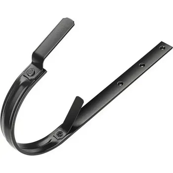 okap Žlabový hák 330 mm o délce 610 mm, pozink RAL 9005 intenzivní černá KJG