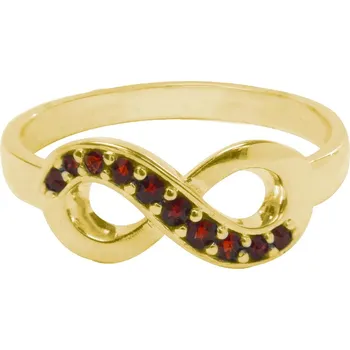 Prsten Český granát pozlacený prsten stříbrný 121070Z Velikost: 59