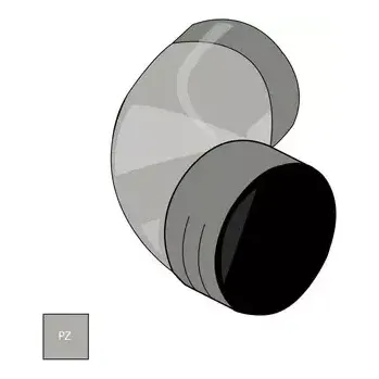 okap Falcované pozinkované koleno 100 mm/72°