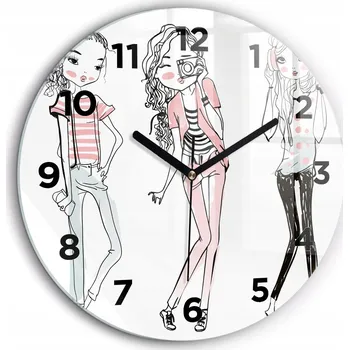 Hodiny Čtvercové Skleněné Nástěnné Hodiny do Moderního Interiéru Dámská Móda fi60 cm