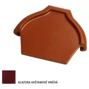 pálená krytina Tondach Stod ukončení hřebenáče 21 cm vrchní kaštanová glazura