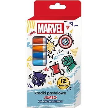 Set školních potřeb Kredki pastelowe jumbo Avengers 12 kolorów