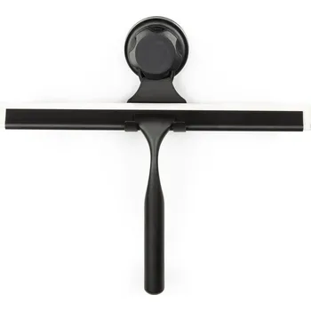 Věšák Držák s koupelnovou stěrkou Compactor Bestlock Black s přísavkou - bez vrtání