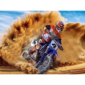 Diamantové malování vytvarnehracky.cz Diamantový obrázek - závodník na motorce 30 x 40 cm