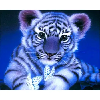 Diamantové malování Norimpex Diamantový obrázek - mládě tygra 30 x 40 cm