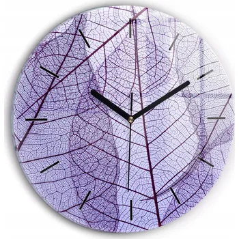 Hodiny Foto Skleněné Hodiny Nástěnné Do Moderních Interiérů Listy – příroda fi30 cm