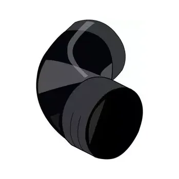 okap Falcované pozinkované koleno 80 mm/72° RAL 9005 černá barva