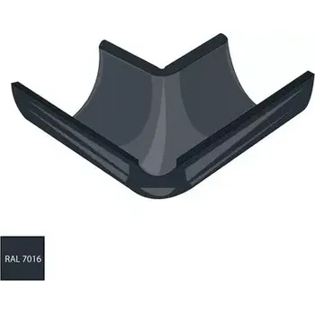 okap Vnitřní roh žlabu 330 mm pozink RAL 7016 antracitová barva