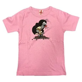 Dívčí oblečení Dětské tričko Krteček: Zahradník (výška 140-152 cm) růžová bavlna