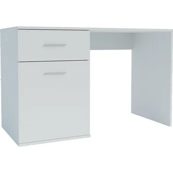 Psací stůl Pracovní stůl se zásuvkou 120/L NUNAN, barva bílá mat