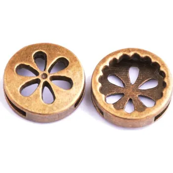 Dětské navlékací korálky Kovové korálky 6x17mm mosaz květ