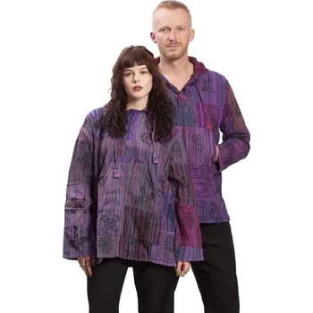 Pánská košile Indie ETNO KURTA WOODSTOCK fialová M