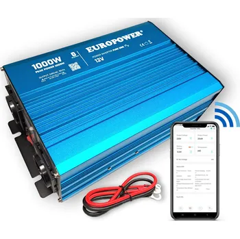 Měnič napětí MĚNIČ NAPĚTÍ EUROPOWER 12V DC / 230V AC 1000W / 2000W ČISTÁ SINUSOVKA BLUETOOTH