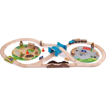 Vláček a vláčkodráha Bigjigs Rail Vláčkodráha Stavba 50 dílů