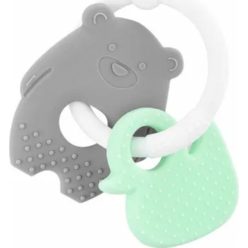 Autosedačka Dětská silikonová kousátka Akuku medvídek a kačenka sada 2 ks