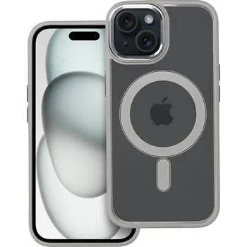 Náhradní díl pro mobilní telefon Kryt Color Edge Mag Cover Case Kompatibilní s Magsafe iPhone 15 Titatnium Grey