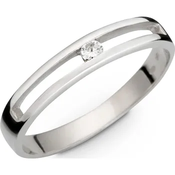 Prsten Prsten z bílého zlata s přírodním diamantem 280.90 Velikost: 54