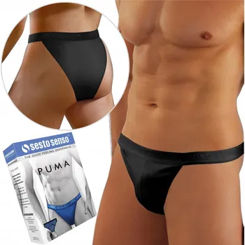 Slipy Pánské slipy Tanga černé Sesto Senso (M)