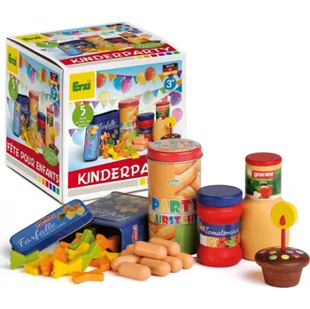 Dřevěná hračka Erzi - Německo Set potravin dětská oslava