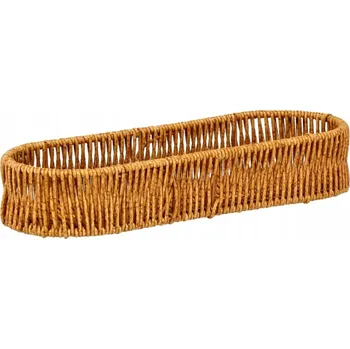 Obraz OVÁLNÍ OBDÉLNÍKOVÝ KOŠÍK NA CHLÉB PEČIVO PŘÍBORY NA STŮL 33x11,5x5,5cm