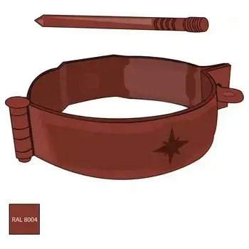 okap Pozinkovaná objímka 100 mm s hrotem 200 mm AL 8004 cihlová červená barva