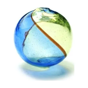 Dětské navlékací korálky Skleněný foukaný korálek modro-zelený 20mm