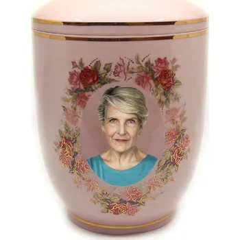 Smuteční dekorace Pohřební urna Diamant | fotografie | rámeček z růží