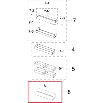 Příslušenství pro lednici Samsung DA97-15481F 5. přihrádka z vrchu ve dveřích chladničky