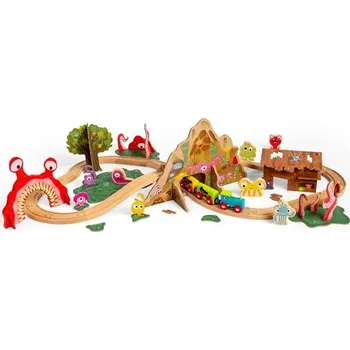 Vláček a vláčkodráha Bigjigs Rail Dřevěná vláčkodráha Příšerky