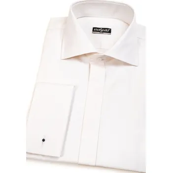 Pánská košile Avantgard Pánská košile SLIM s krytou légou a dvojitými manžetami na manžetové knoflíčky, 110-206, Smetanová Velikost: 37/38/194