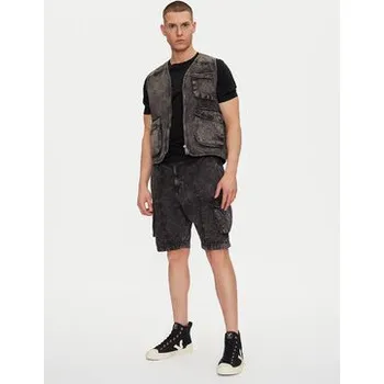 Pánské kraťasy Alpha Industries Džínové šortky Canvas Acid Short 156259 Černá Regular Fit 33