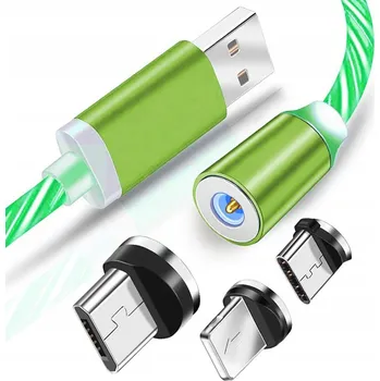 Datový kabel Kabel Interlook USB - USB-C / microUSB / Lightning 2 m zelený