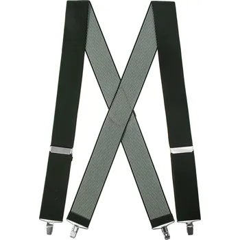 Kšandy Avantgard Šle X s koženým středem a zapínáním na klipy - 50 mm, 872-4723, Zelená, černá kůže