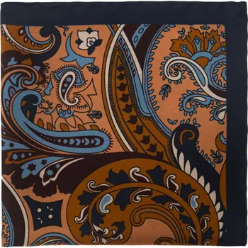 Avantgard Kapesníček do saka hedvábný PREMIUM, 610-5782, Modrá/skořicová