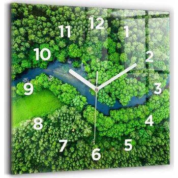 Hodiny Nástěnné hodiny Wallfluent, odstíny zelené, 30 cm