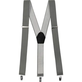 Kšandy Avantgard Šle Y s koženým středem a zapínáním na klipy - 35 mm, 856-902023, Grafitová, černá kůže