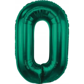 Balónek Ozdoby na NAROZENINY Balónky NAROZENINOVÉ Fóliový balónek B&C, číslice 0, zeleň SADA