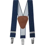 Avantgard Chlapecké šle Y s koženým středem a zapínáním na klipy - 25 mm, 862-310263, Modrá s bílým puntíkem Velikost: výška postavy 110 - 130 cm