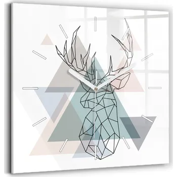 Hodiny Skleněné hodiny s tichým mechanismem, nástěnné, loft styl, Sob, skandinávský styl, 30x30 cm