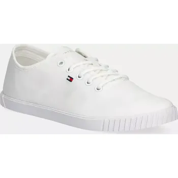 Pánské tenisky Tenisky Tommy Hilfiger CANVAS LACE UP SNEAKER bílá barva, FW0FW08641 00X, EUR 37