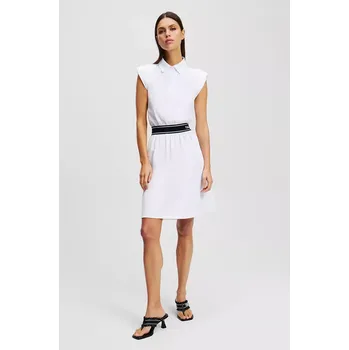 Dámské šaty Bavlněné šaty Karl Lagerfeld bílá barva, mini, A2W13038 00X, vel. S