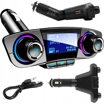 Bluetooth FM Transmiter Nabíječka 2x USB 2.1A SD