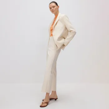 Reserved - Kalhoty s&nbsp;nažehlenými puky - béžová - 287FT-08X - 287FT-08X-XL