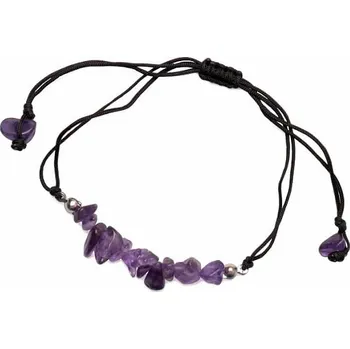 Náramek Nefertitis Ametyst náramek šňůrkový stahovací obvod cca 16 až 25 cm