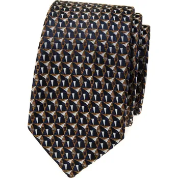 Kravata Avantgard Kravata SLIM LUX, 571-22119, Modrá/hnědá