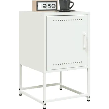 Noční stolek zahrada-XL Noční stolky 2 ks bílé 36 x 39 x 60,5 cm ocel 846457