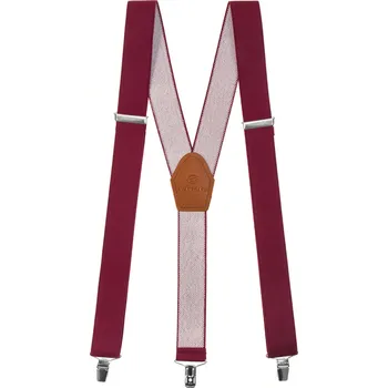 Kšandy Avantgard Šle Y s koženým středem a zapínáním na klipy - 35 mm, 856-902269, Bordó, koňaková kůže