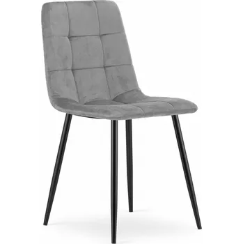 Jídelní židle Židle KARA - světlá šedá samet / černé nohy x 1