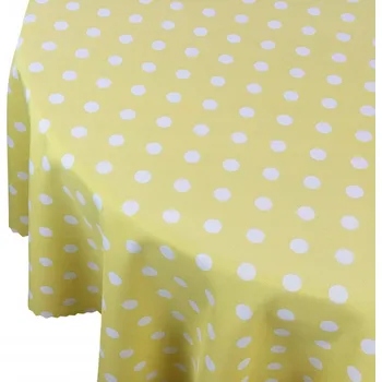 ubrus Ubrus Odolný vůči skvrnám Puntíky Žlutý Kulatý prům. 150 cm